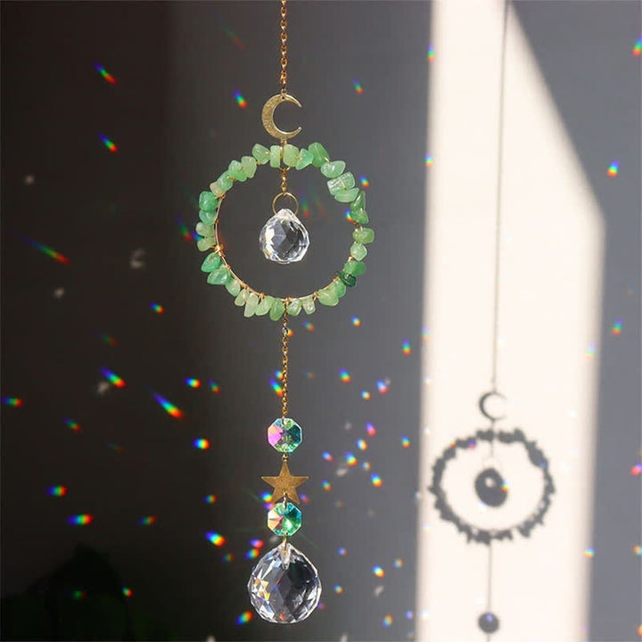 Attrape-soleil de guérison lunaire en cercle de cristal Olivenorma