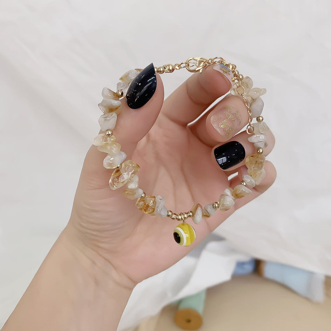 Bracelet pendentif mauvais œil en gravier de cristal naturel Olivenorma