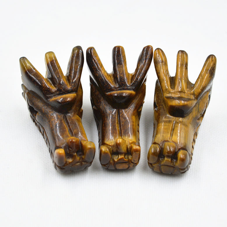 Décoration en pierres précieuses en forme de tête de dragon en cristal Olivenorma