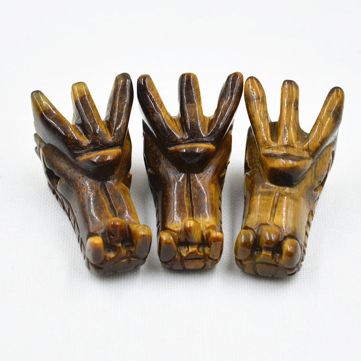 Décoration en pierres précieuses en forme de tête de dragon en cristal Olivenorma