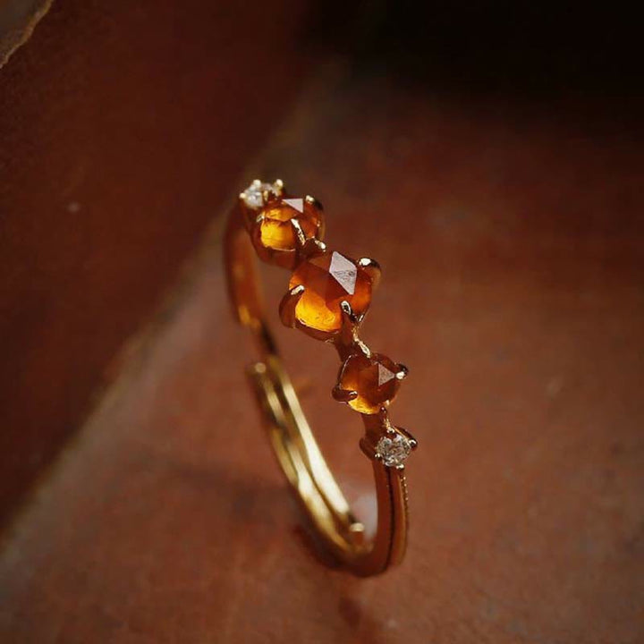 Bague ajustable en grenat orange Olivenorma