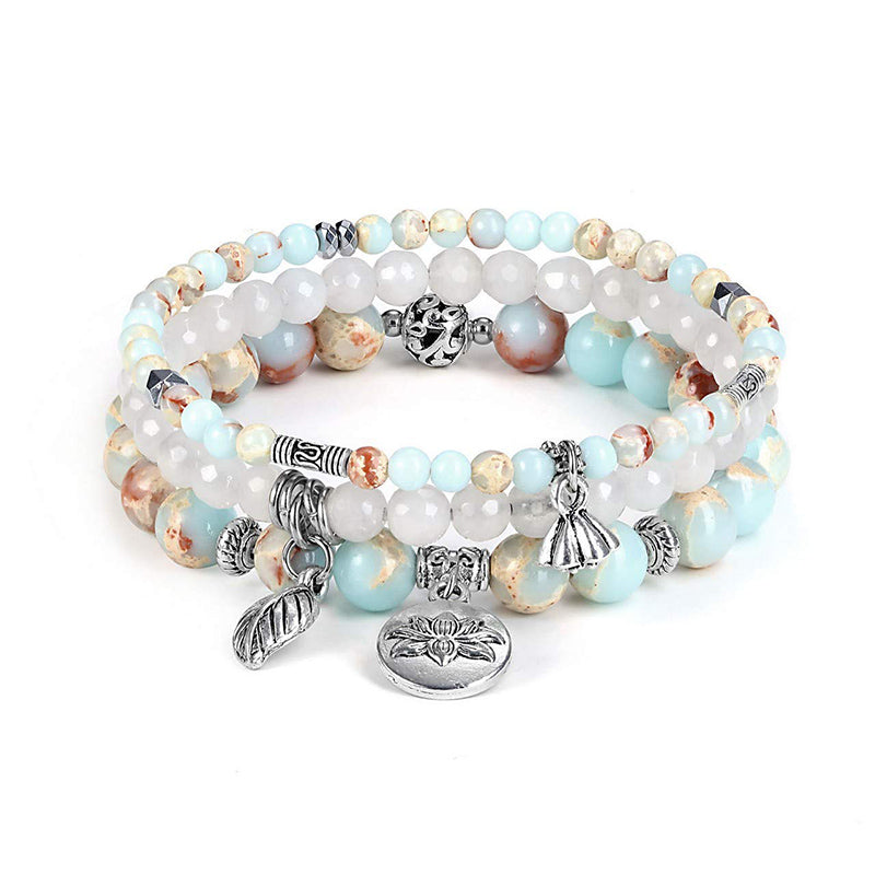 Bracelet 3 pièces en pierre de l'empereur du lotus