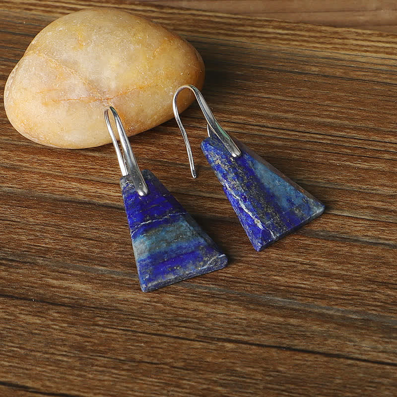 Boucles d'oreilles en cristal de lapis-lazuli naturel