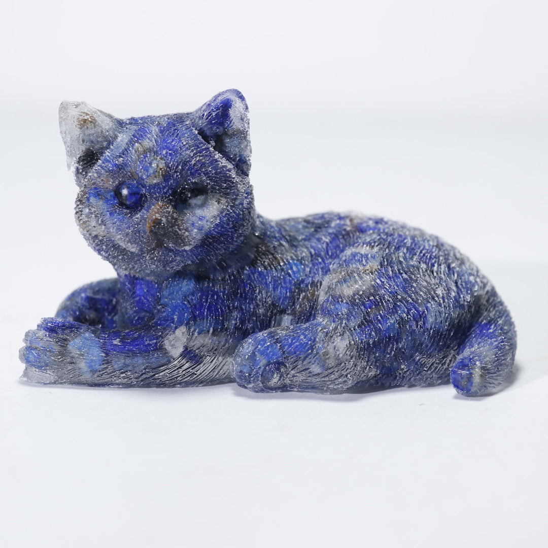 Ornement de chat en cristal naturel Olivenorma Décoration en pierres précieuses