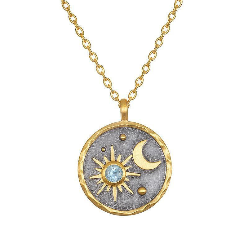 Collier Olivenorma « Jour et Nuit » - Pierre de Naissance Soleil et Lune