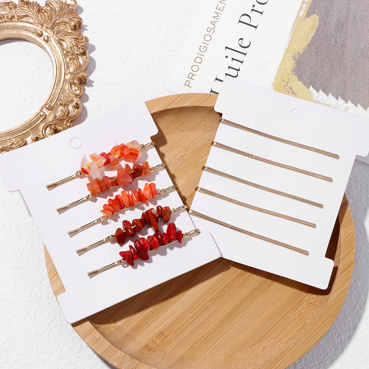 Lot de 5 épingles à cheveux en cristal de guérison Olivenorma