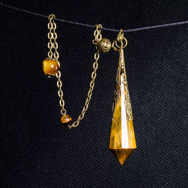 Pendule de protection en œil de tigre