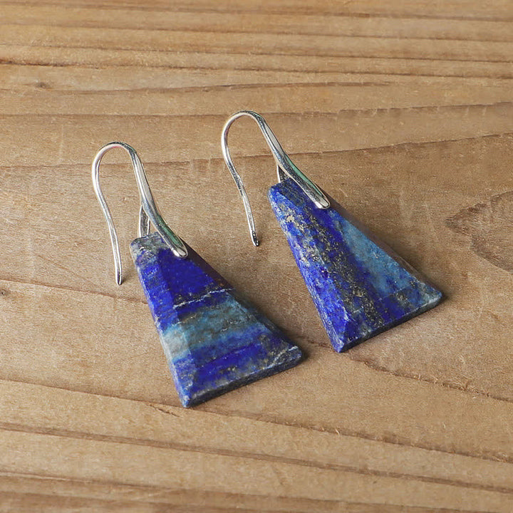 Boucles d'oreilles en cristal de lapis-lazuli naturel