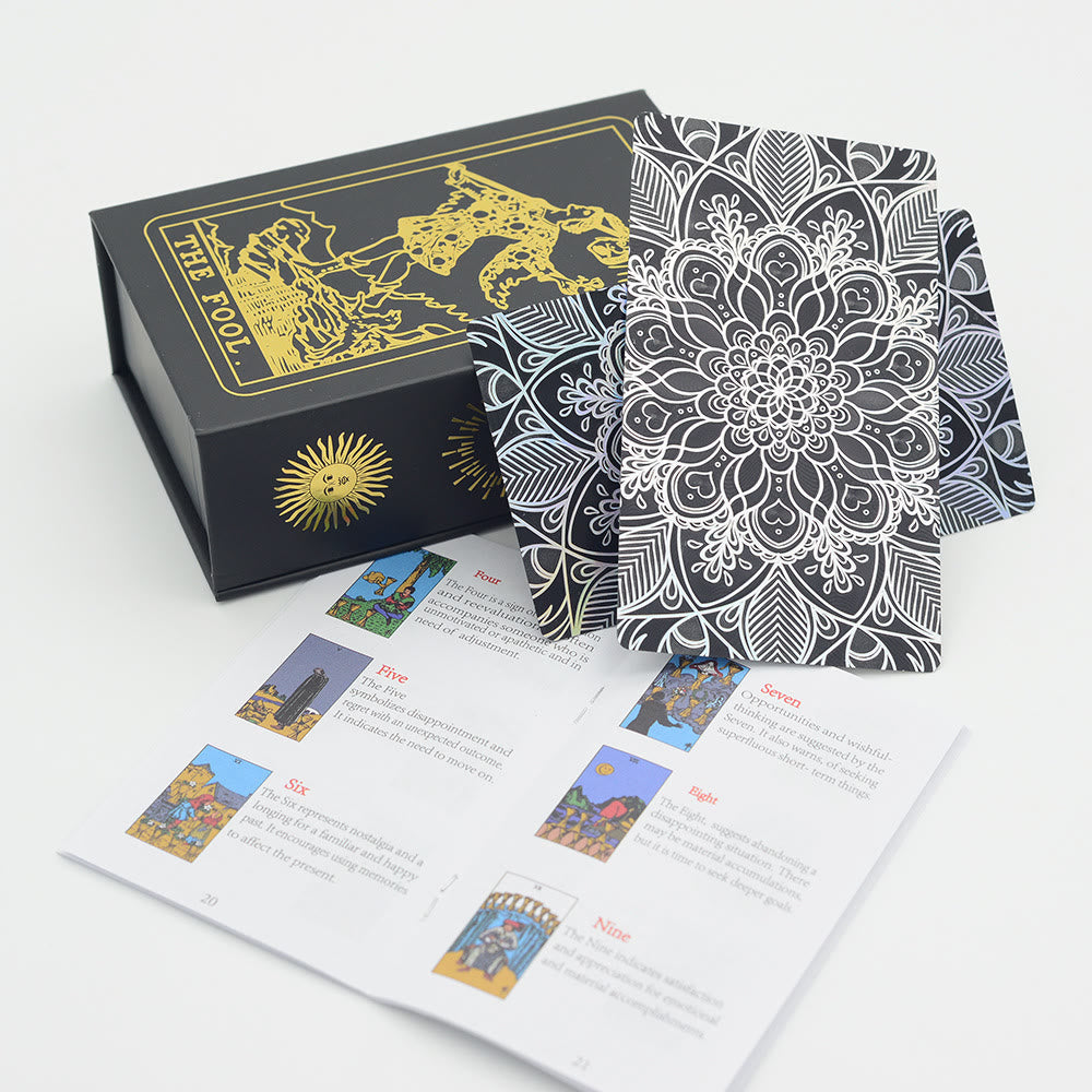 Cartes de tarot Olivenorma bronzantes en feuille d'or brillantes au laser