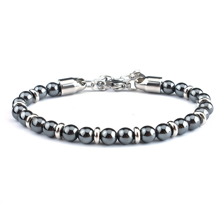 Bracelet en perles d'agate patinées Olivenorma