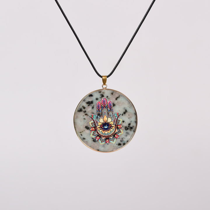 Collier Arbre de Vie en Cristal Hamsa Chakra Olivenorma