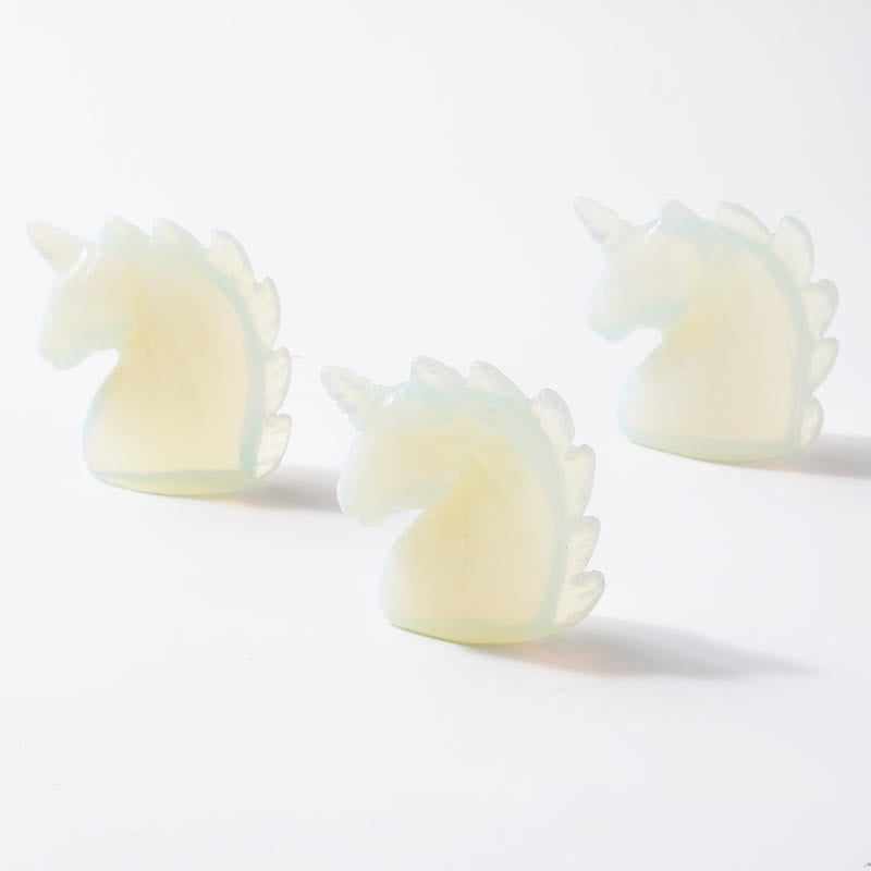 Olivenorma Figurine de licorne en cristal naturel de 2 pouces Décoration en pierres précieuses