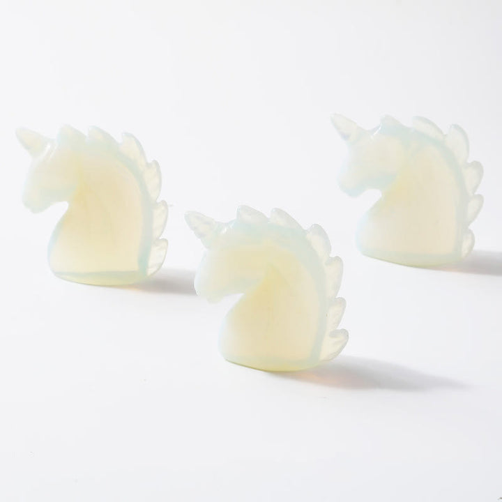 Olivenorma Figurine de licorne en cristal naturel de 2 pouces Décoration en pierres précieuses