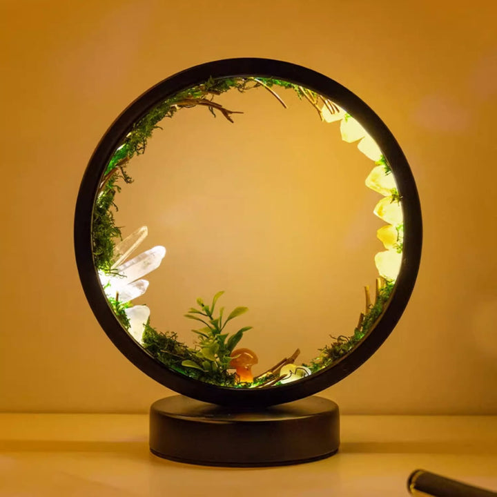 Lampe ronde en cristal de forêt de cristaux naturels Olivenorma