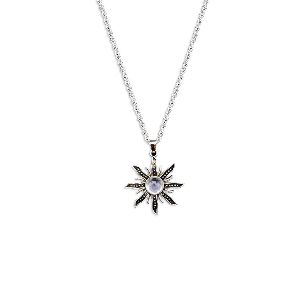 Collier pendentif tournesol en pierre de lune naturelle Olivenorma