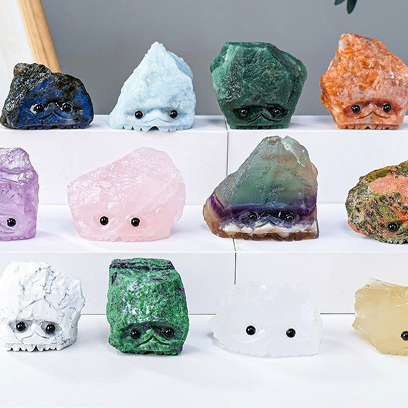 Décoration en pierre précieuse en cristal naturel brut de hérisson elfe Olivenorma