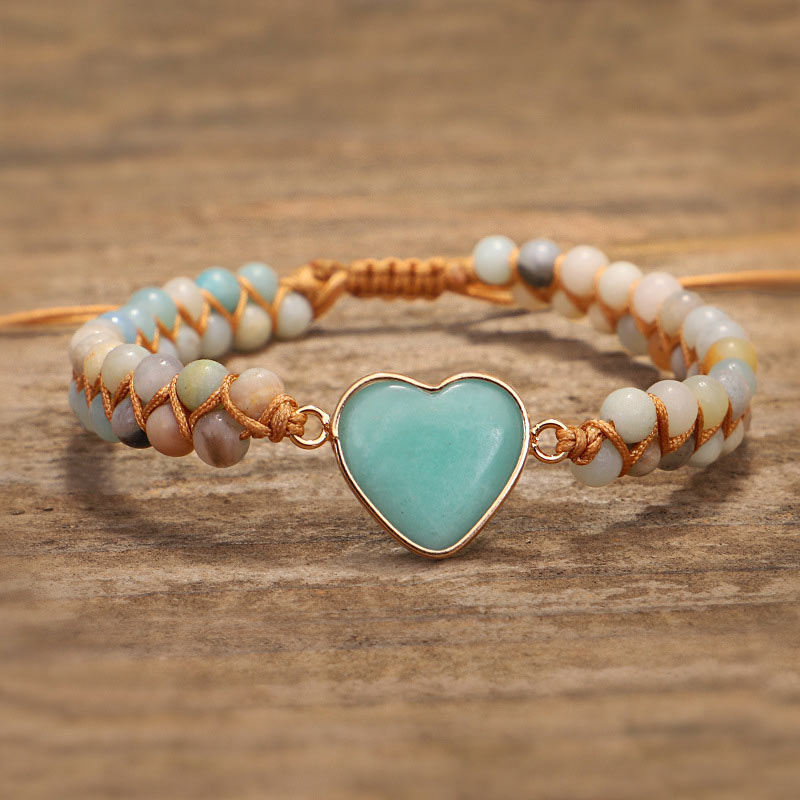 Bracelet coeur en turquoise naturelle