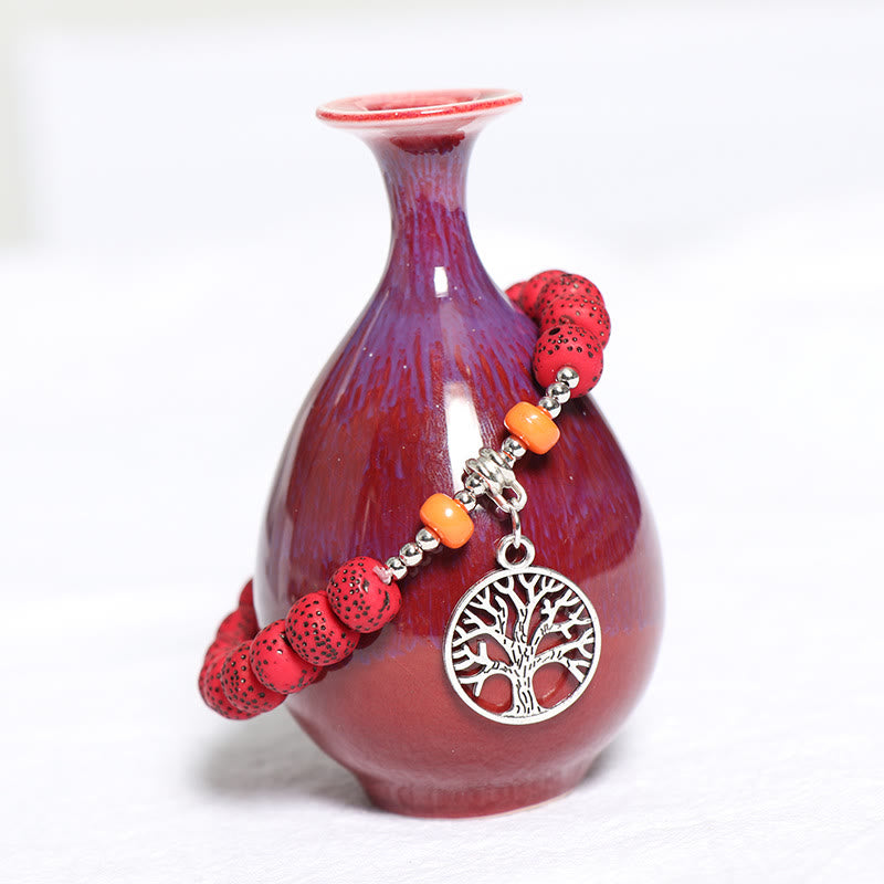 Ensemble de bracelets à perles avec pendentif en forme de cœur et arbre de vie Olivenorma