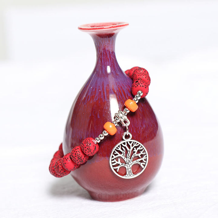 Ensemble de bracelets à perles avec pendentif en forme de cœur et arbre de vie Olivenorma