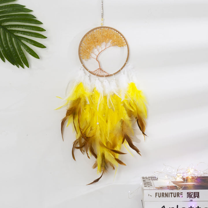 Arbre de vie en cristal de guérison Olivenorma, attrape-rêves violet