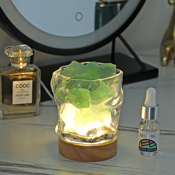 Lampe d'aromathérapie en cristal d'huile essentielle en pierre de verre irrégulière Olivenorma