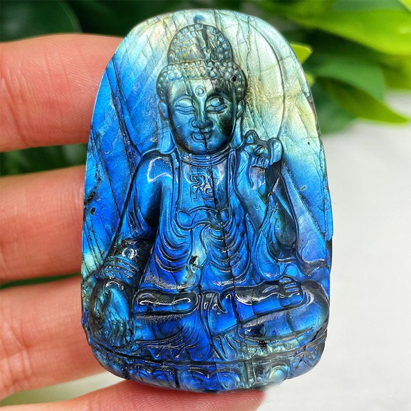 Ornements de visage de lune en labradorite naturelle Olivenorma Décoration en pierres précieuses