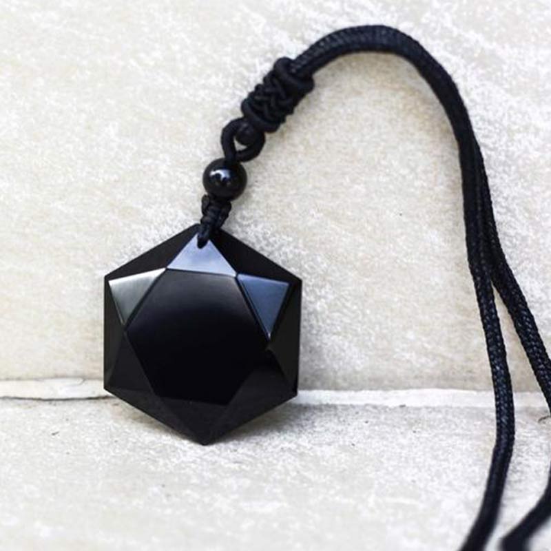Collier Talisman en Obsidienne de Qualité Supérieure