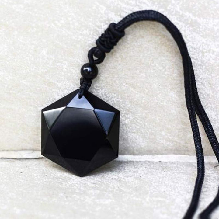 Collier Talisman en Obsidienne de Qualité Supérieure