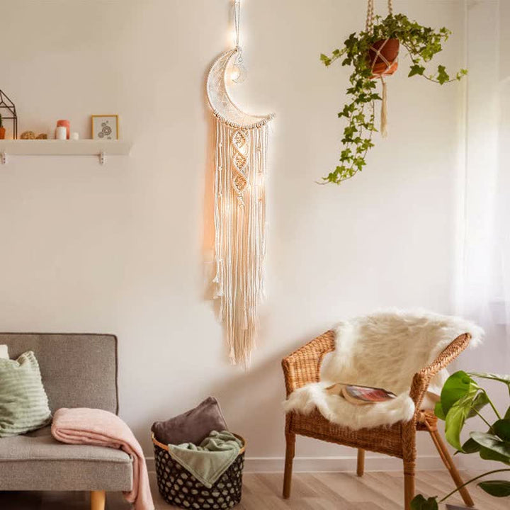 Décoration murale tissée en macramé Olivenorma Bohemian Moon Dream