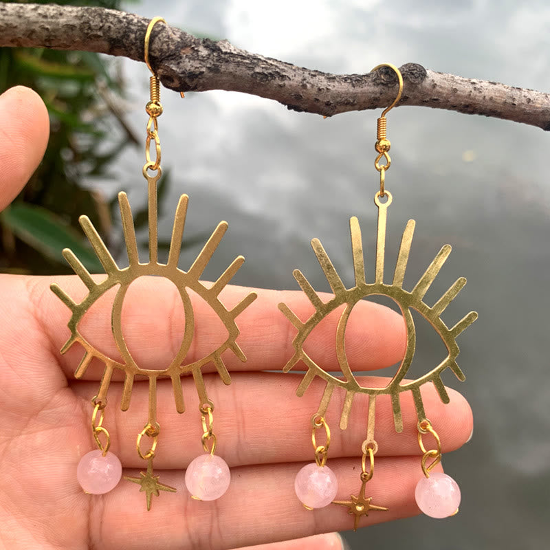Boucles d'oreilles pendantes en cristal Olivenorma Evil Eye Tears Star