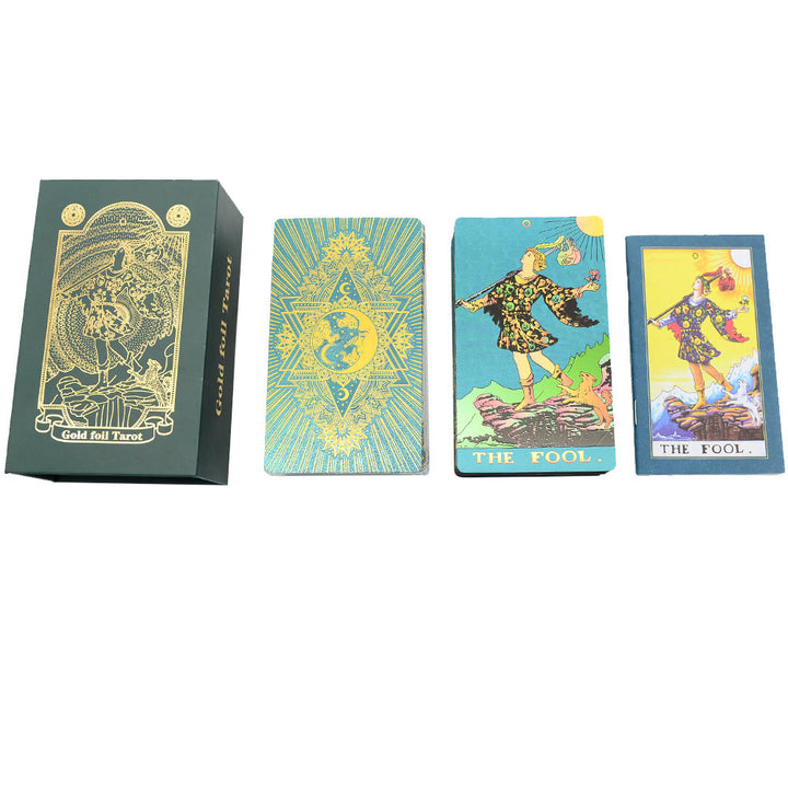 Cartes de tarot Olivenorma Green Blue Moon en feuille d'or