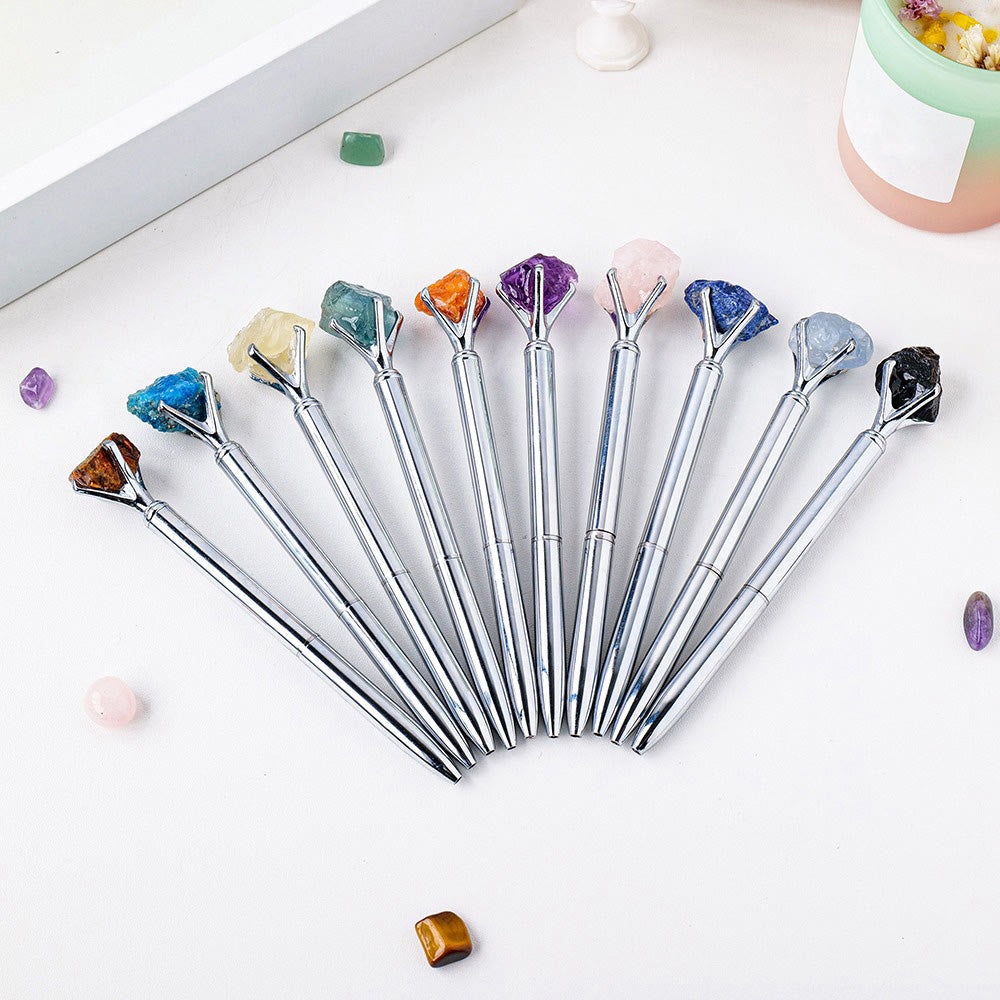 Stylo de manifestation de pierre brute Olivenorma Décoration de pierres précieuses