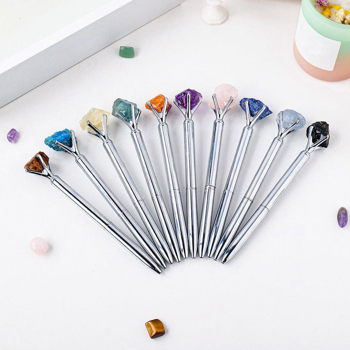 Stylo de manifestation de pierre brute Olivenorma Décoration de pierres précieuses