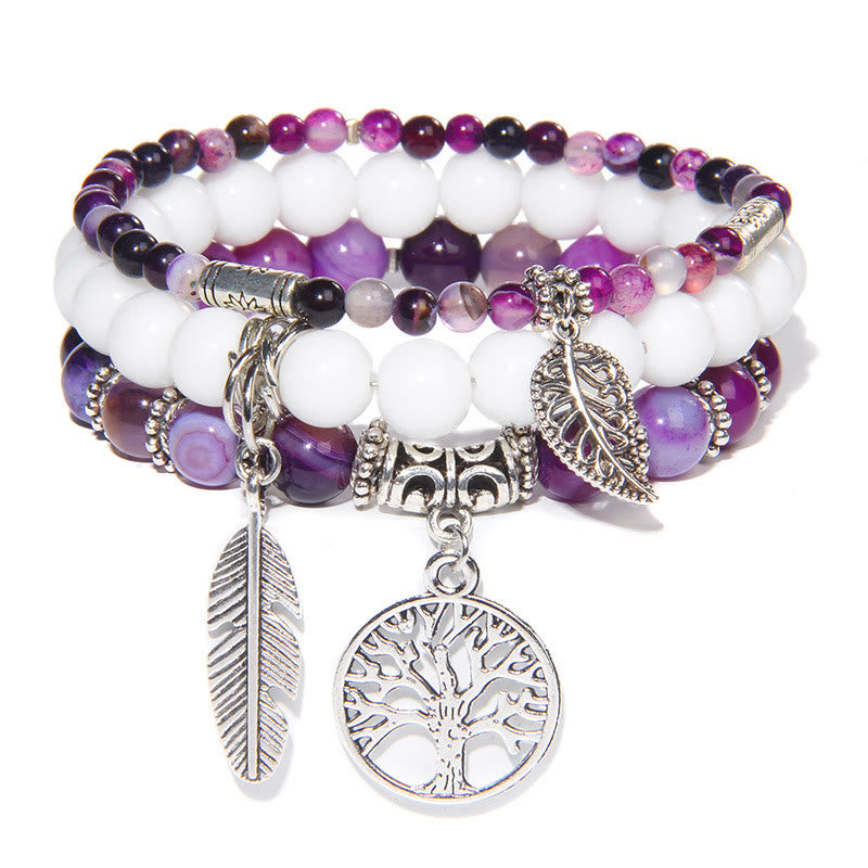 Ensemble de 3 bracelets en améthyste « Nature's Healing Moments » Olivenorma