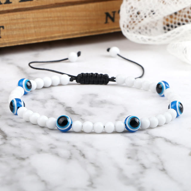 Bracelet de perles en œil de tigre et mauvais œil Olivenorma