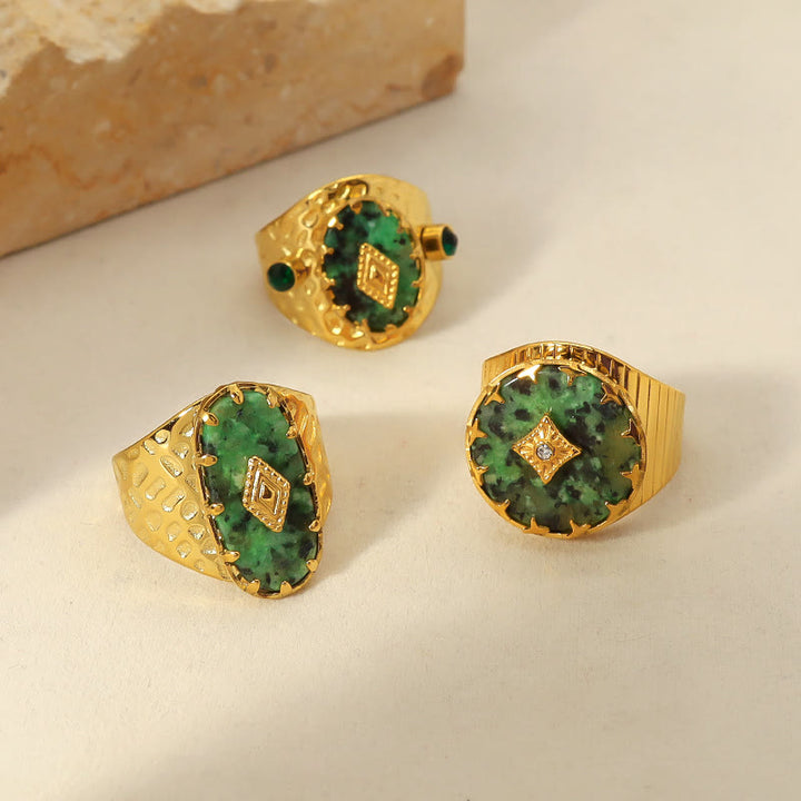 Bague ajustable en turquoise africaine Olivenorma