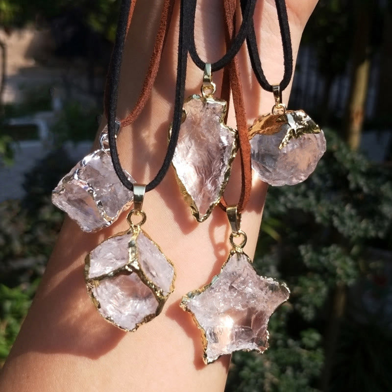 Pendentif en forme d'étoile carré en cristal blanc naturel Olivenorma