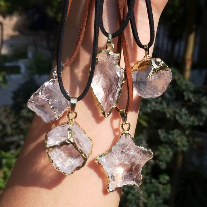 Pendentif en forme d'étoile carré en cristal blanc naturel Olivenorma