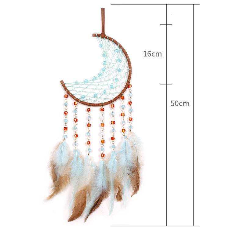 Perles acryliques bleu rouge Olivenorma en forme de demi-lune attrape-rêves