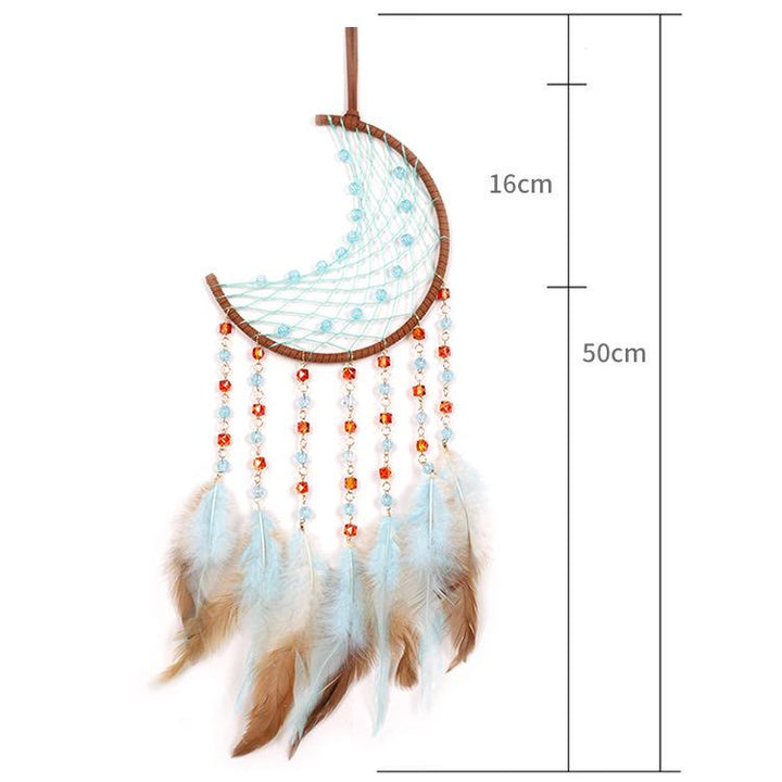 Perles acryliques bleu rouge Olivenorma en forme de demi-lune attrape-rêves