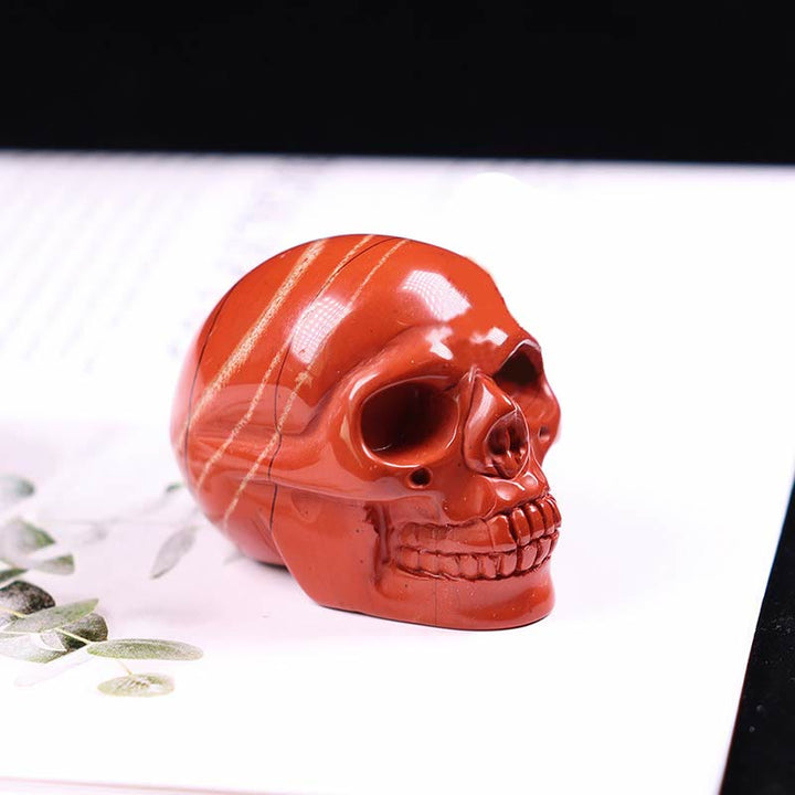 Décoration de crâne en jaspe de sang de dragon Olivenorma