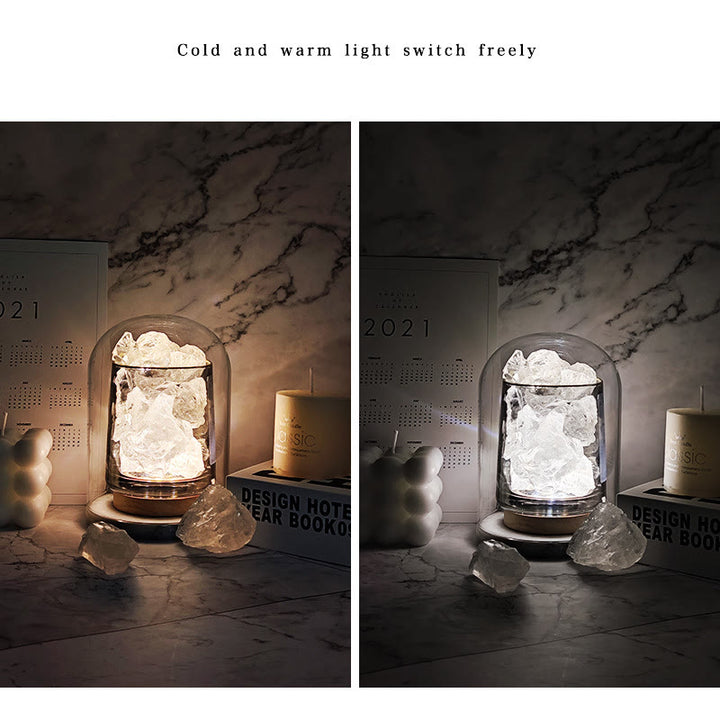 Lampe d'aromathérapie en cristal de pierre avec diffuseur sans feu Olivenorma