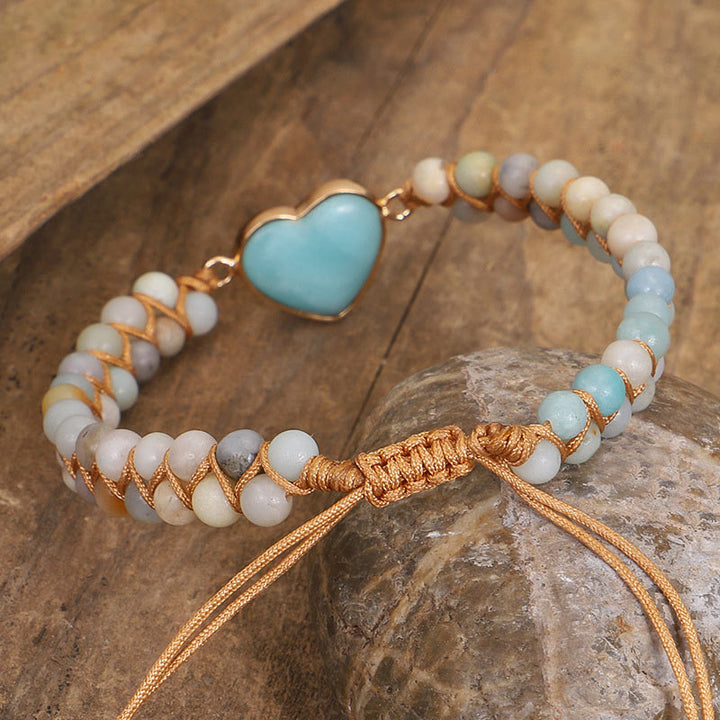 Bracelet coeur en turquoise naturelle