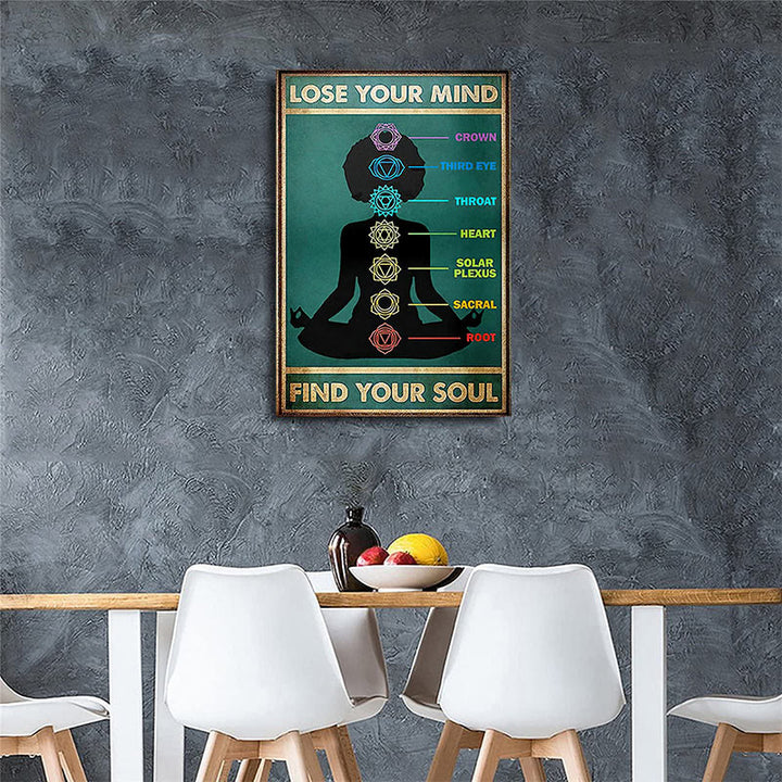 Affiche décorative Olivenorma Chakra Yoga « PERDEZ VOTRE ESPRIT, TROUVEZ VOTRE ÂME »