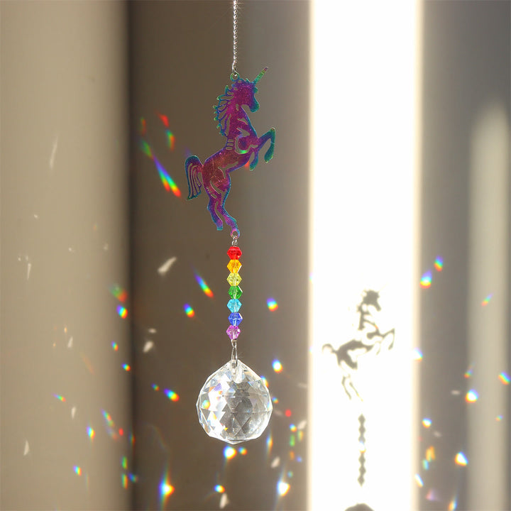 Carillon éolien à suspendre en cristal transparent avec perles chakra Olivenorma