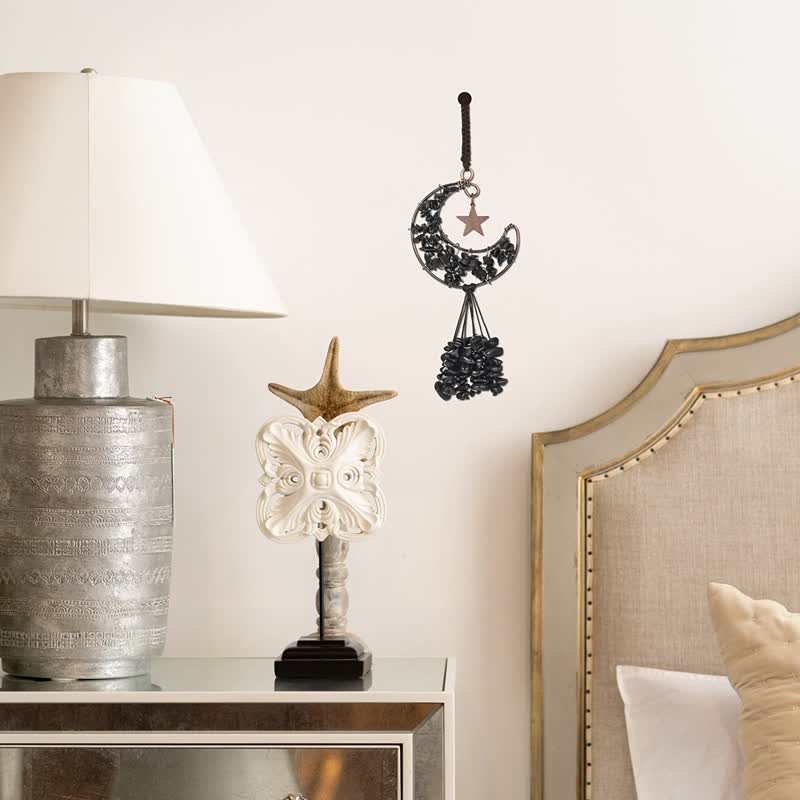 Carillon à vent en cristal de chakra de la lune et des étoiles Olivenorma