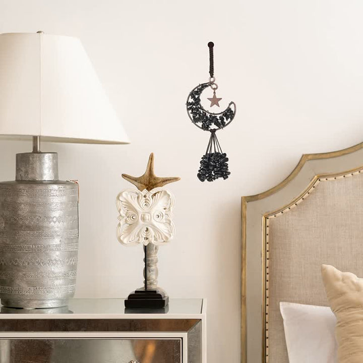 Carillon à vent en cristal de chakra de la lune et des étoiles Olivenorma