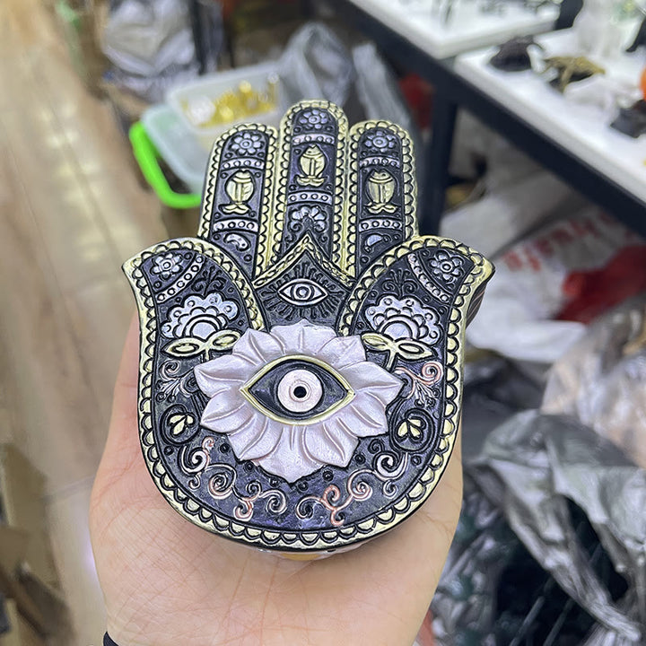 Décoration de boîte Hamsa peinte à la main Olivenorma