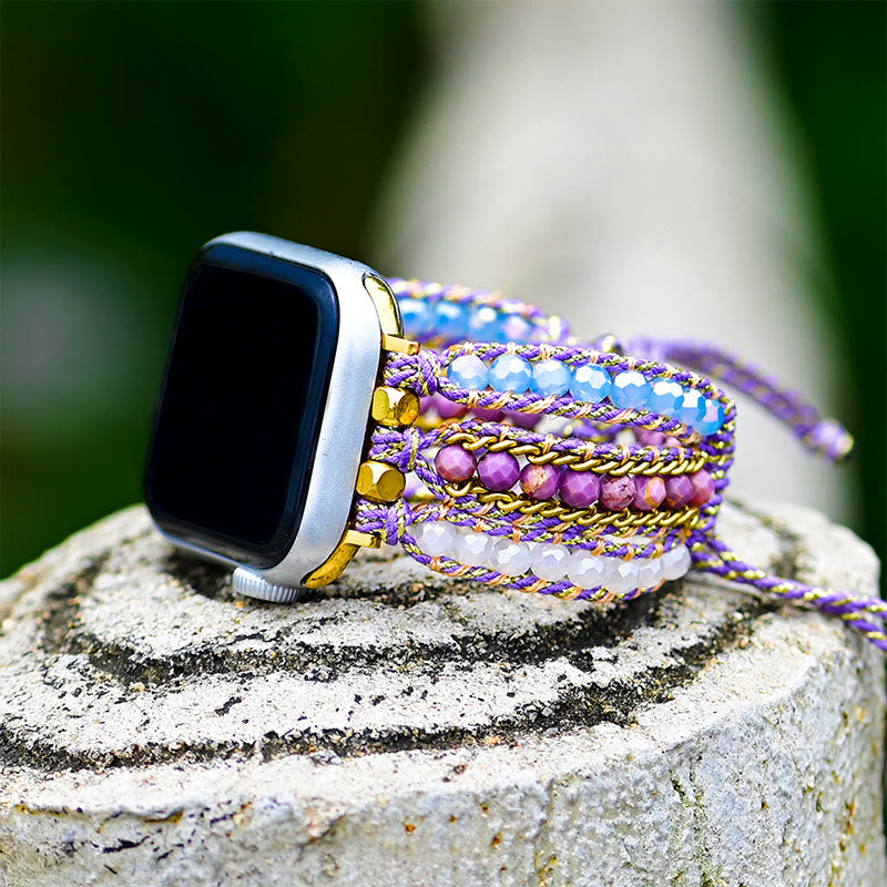 Bracelet bohème tissé en cristal naturel Olivenorma