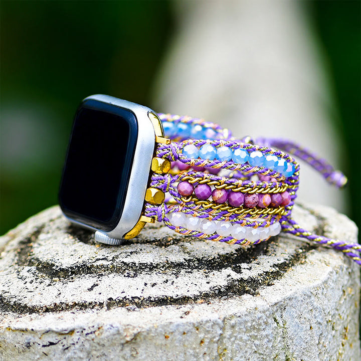 Bracelet bohème tissé en cristal naturel Olivenorma